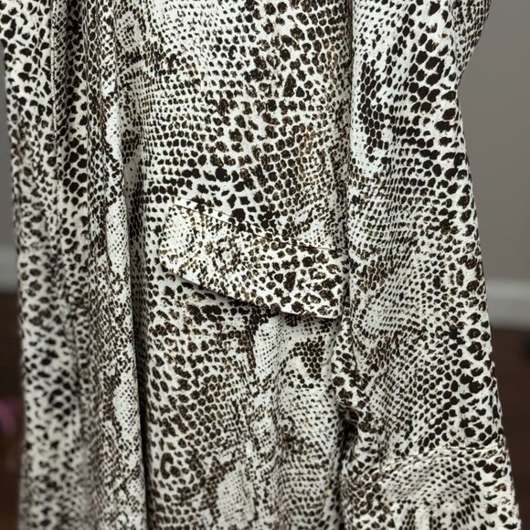 NEW Free People S Wild Nights Animal Print Long Duster cardigan Brown Cream Boho - Picture 8 of 14